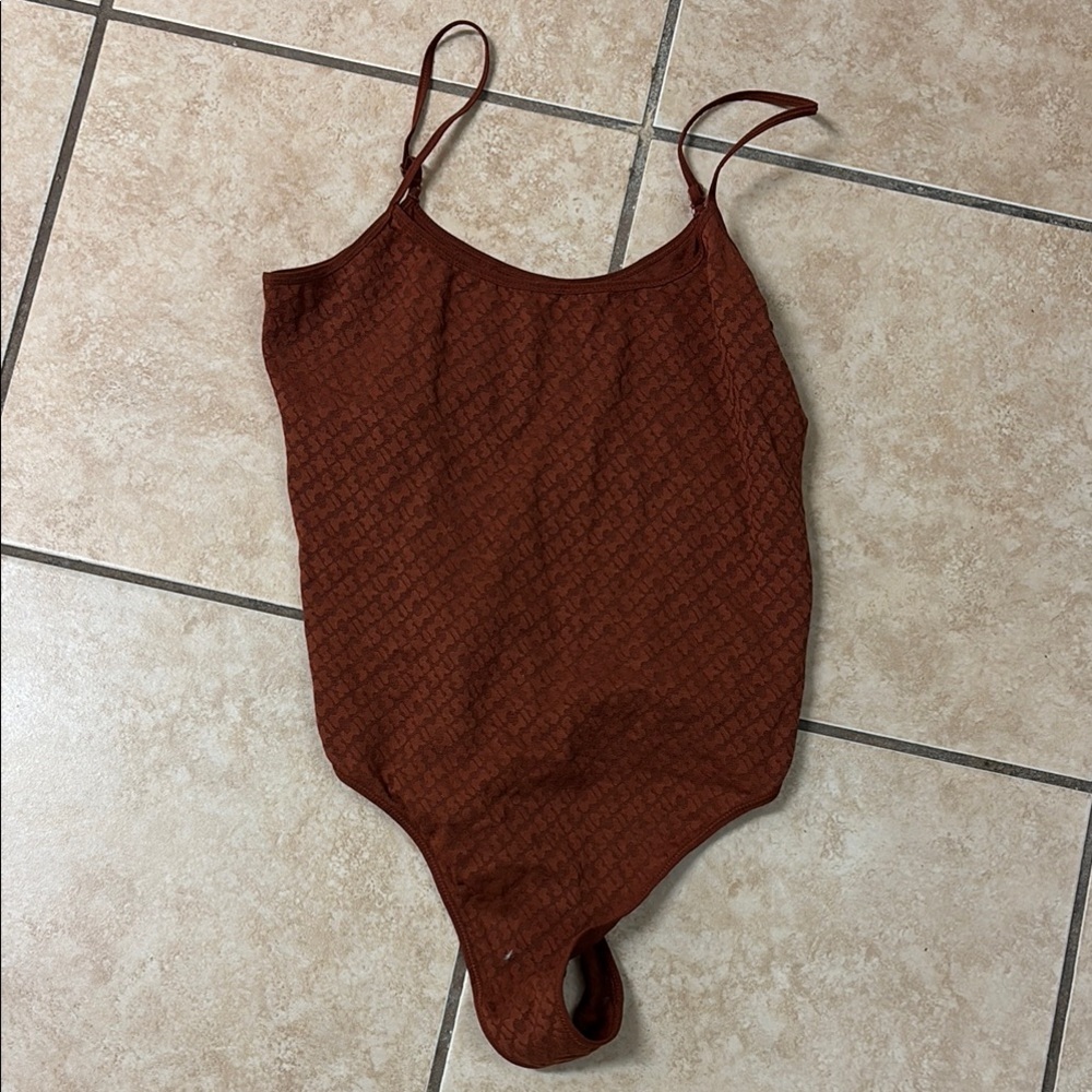 SKIMS Rust Textured Bodysuit